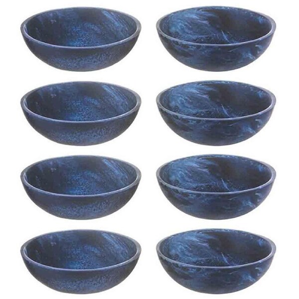 4x 2pc Tempa Bennett Marble Finish Resin Serving Bowl Set 10cm Blue