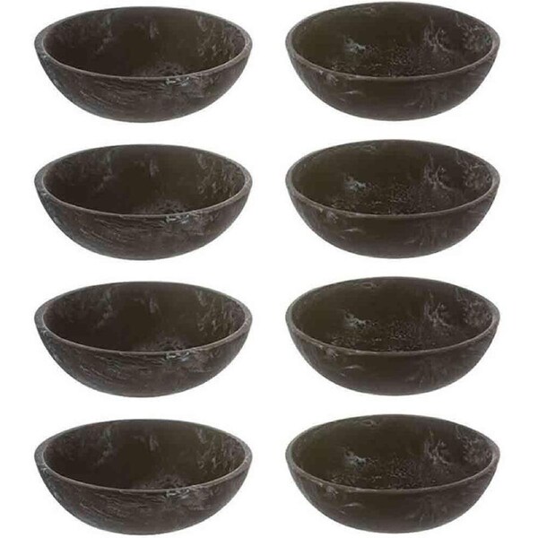 4x 2pc Tempa Bennett Marble Finish Resin Serving Bowl Set 10cm Black