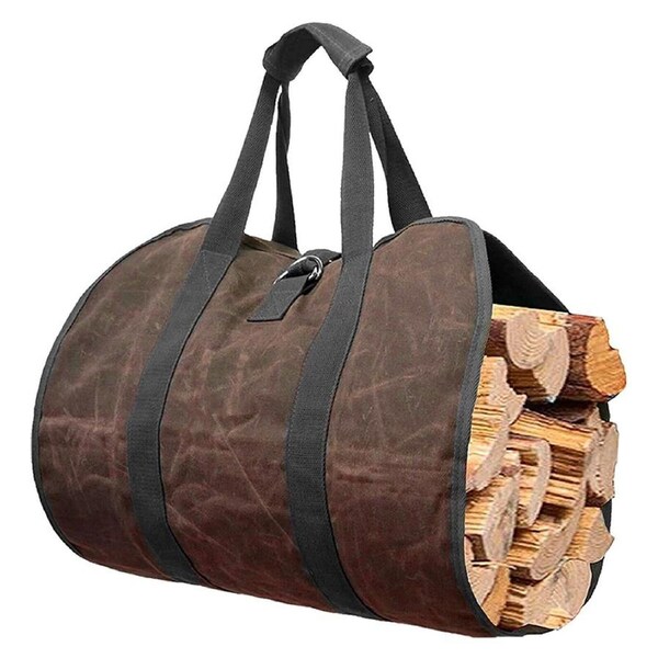 Fireplace Tool Holder Multifunctional Canvas Firewood Carrier Bag