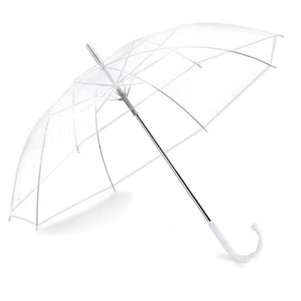 Semi Automatic Clear Handle Dome Transparent Umbrella