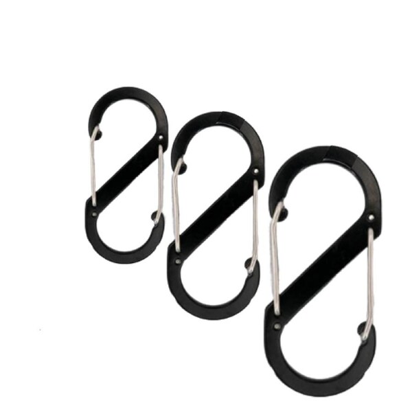 3pcs Dual S-Biner Carabiner Hooks Heavy Duty