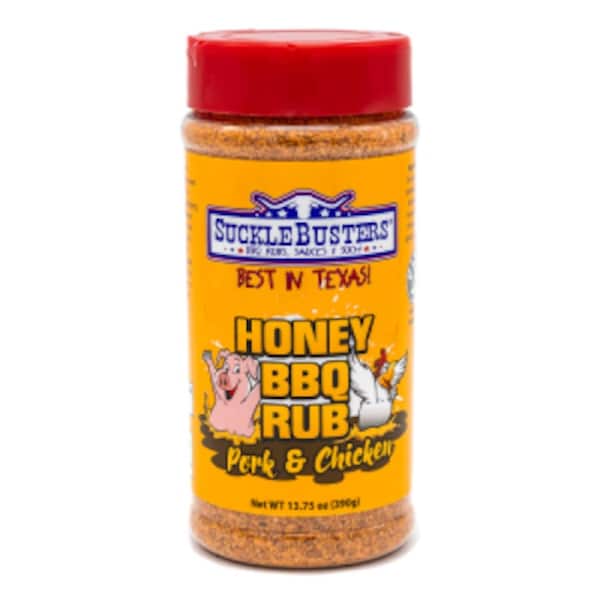 SuckleBusters Honey BBQ Rub 13.75oz - Sweet BBQ Seasoning for Chicken, Pork, Ribs & Glazed Barbecue