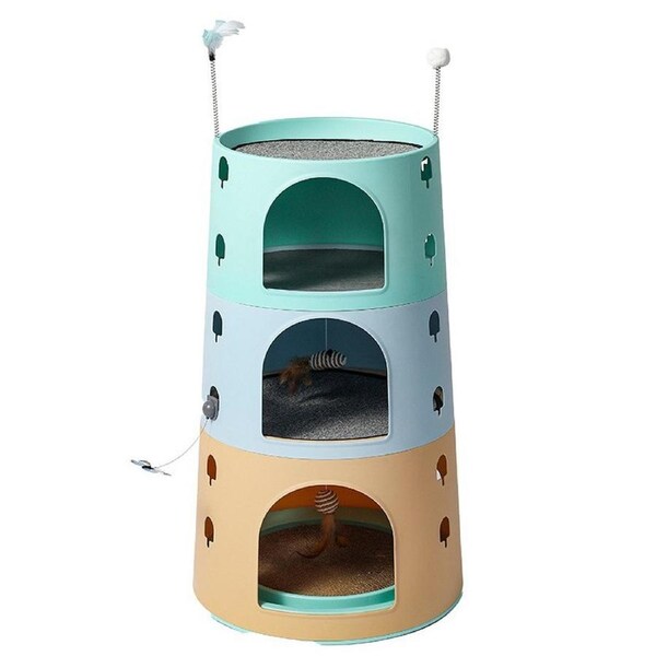 Cat Tree Tower Climbing Frame Multi Level Cat House Activity Column Jump Stand