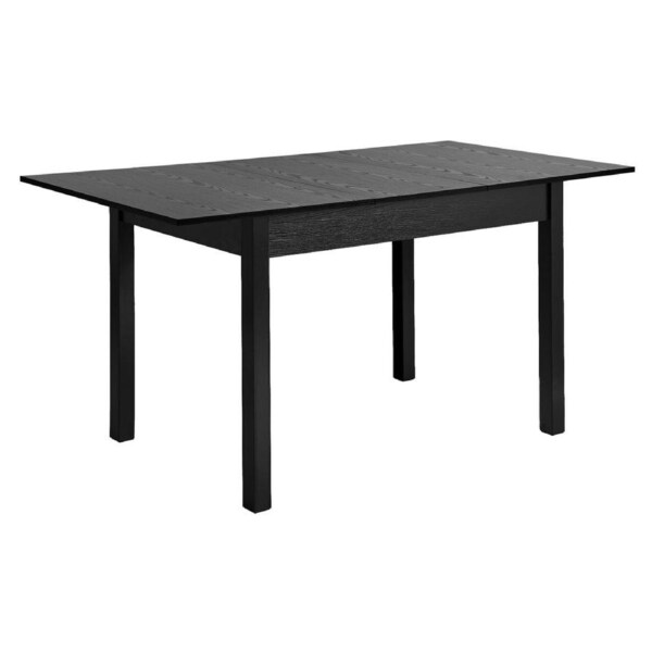 Oikiture 160cm Extendable Dining Table Wooden Rectangular Kitchen Table Black