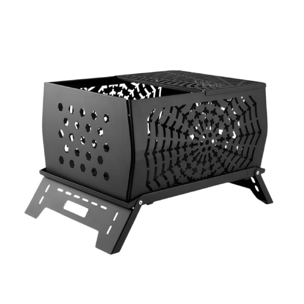 Glasshaus Co. Portable Outdoor Wood Burning Camping Stove Gas & BBQ Grill Carbon Steel Firepit