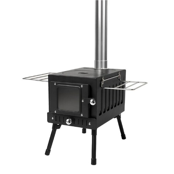 Glasshaus Co. Portable Outdoor Tent Heating Stove Fire Wood Heater Camping BBQ Stove w/ Chimney Pipe