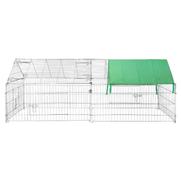 Chicken Coop Run Hen House Rabbit Hutch Pet Dog Cat Cage Playpen Fence Puppy Pen Bunny Ferret Poultry Home Walk In Enclosure Nest Shelter 218x103cm