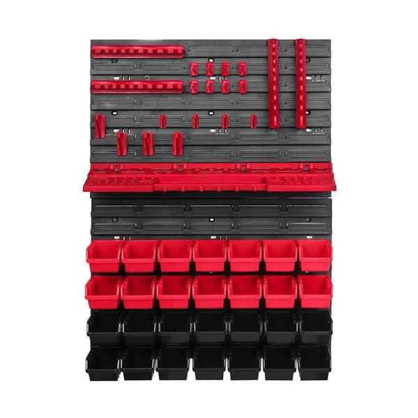 49PCS Plastic Tool Storage Box Wall Organizer Parts Cabinet Hanging Toolbox Use