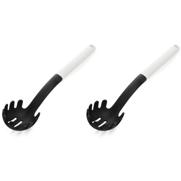 2PK KitchenAid Classic Nylon Pasta Server/Spoon Cooking Utensil Porcelain White