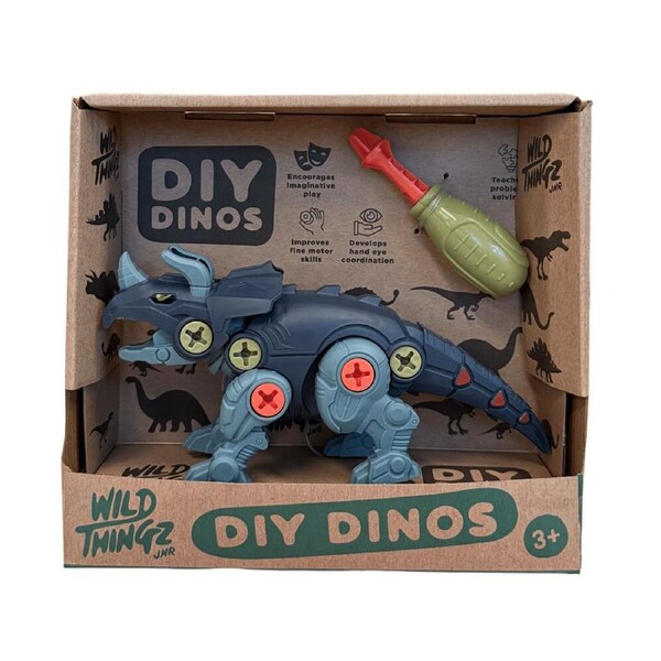 Johnco Wild Thingz DIY Dino Triceratops Childrens Playset 3Y+