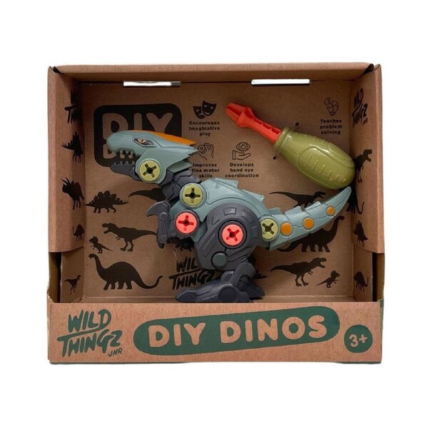 Johnco Wild Thingz DIY Dino Velociraptor Childrens Playset 3Y+
