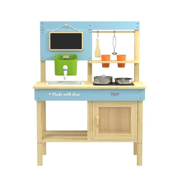 Classic World Children's Pretend Playset Outdoor Wooden Kitchen 3Y+