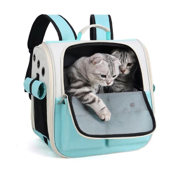 Cat Carrying Bag Ventilation Cat Backpack Outdoor Travel Bag Green