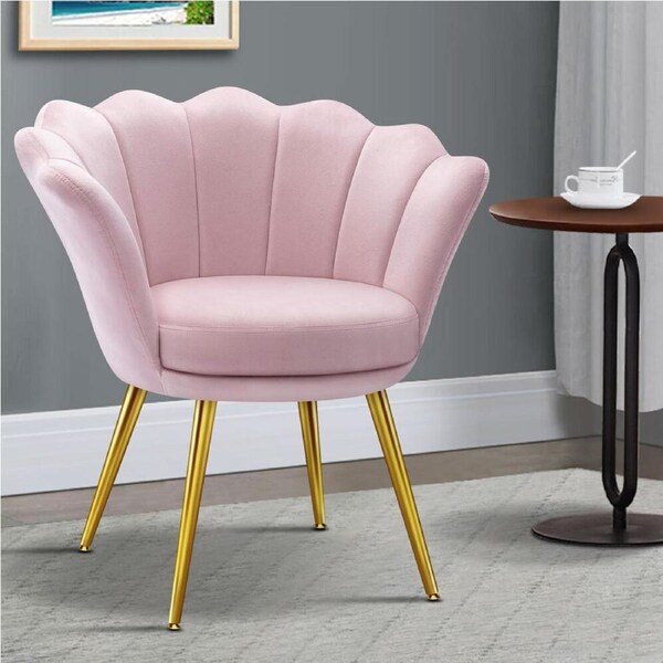 ALFORDSON Armchair Velvet Accent Lounge Chair Sofa Couch Fabric Seat Velvet Pink
