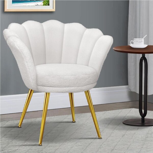 ALFORDSON Armchair Velvet Accent Lounge Chair Sofa Couch Fabric Seat Faux Fur White