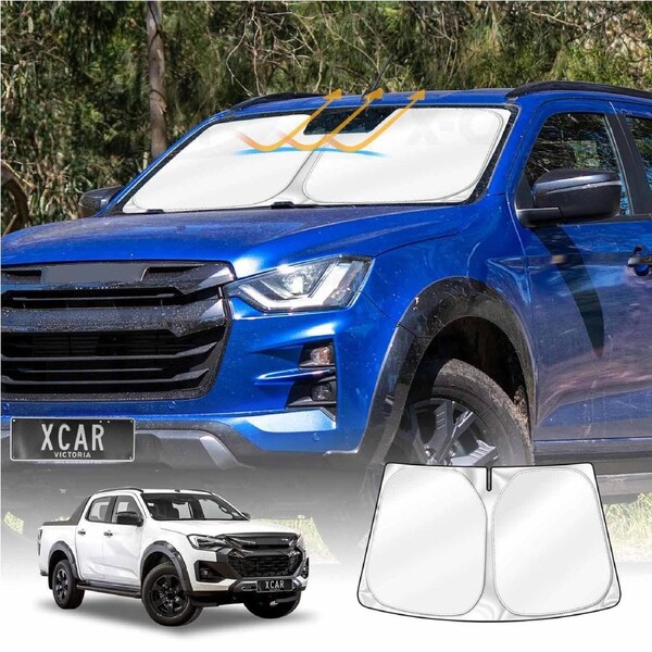WindScreen Sun Shade for ISUZU D-MAX DMAX Dual Cab 2020-Onwards Blocks UV Rays Foldable Custom Sun Visor Sunshade Protector