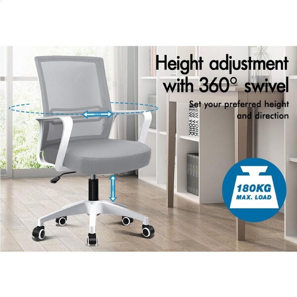 1 ALFORDSON Office Mesh Chair Executive Computer Fabric Seat Study Work Gaming Fina - All Black