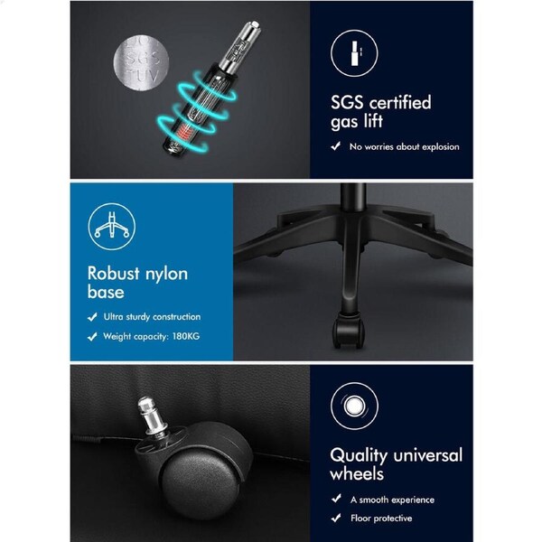 1 ALFORDSON Office Mesh Chair Executive Computer Fabric Seat Study Work Gaming Fina - White & Grey