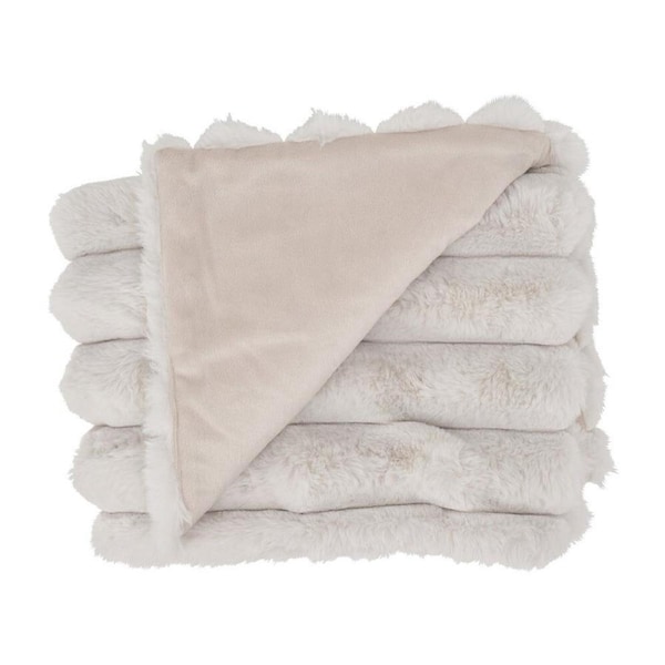 Annabel Trends Baby Blanket Throw Ribbed Faux Fur 100x80cm Dove Grey
