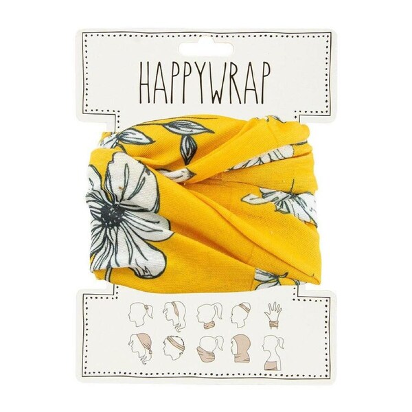Annabel Trends Happywrap Headband Head Accessory One Size Mustard Floral