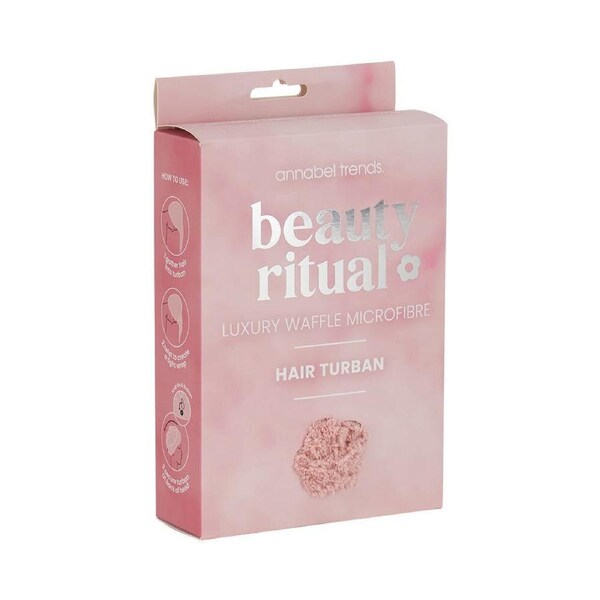 Annabel Trends Beauty Ritual Luxury Waffle Hair Turban Dusty Pink