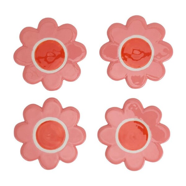 Annabel Trends Ceramic Coaster Set Drink Mat Table Protector 11cm Flower