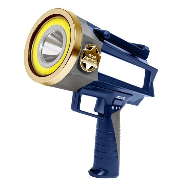 Star Patrol With Built-In Power Bank Mega-Bright Rechargeable Spotlight 10 Modes, Turbo Boost Up to 100%, Built-in Kickstand