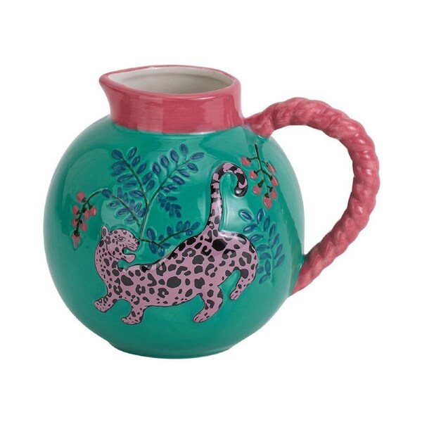 Annabel Trends Ceramic Jug Water Pitcher w/ Handle 18.5x16cm Cheetah