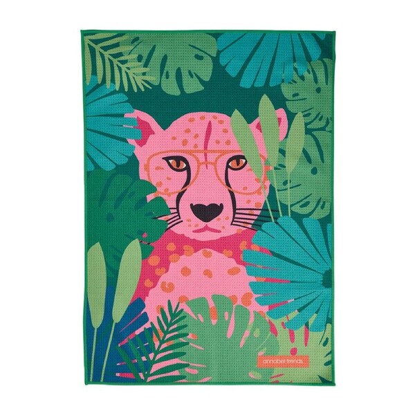 Annabel Trends Waffle Microfibre Tea Towel Rectangular 50x70cm Cheetah