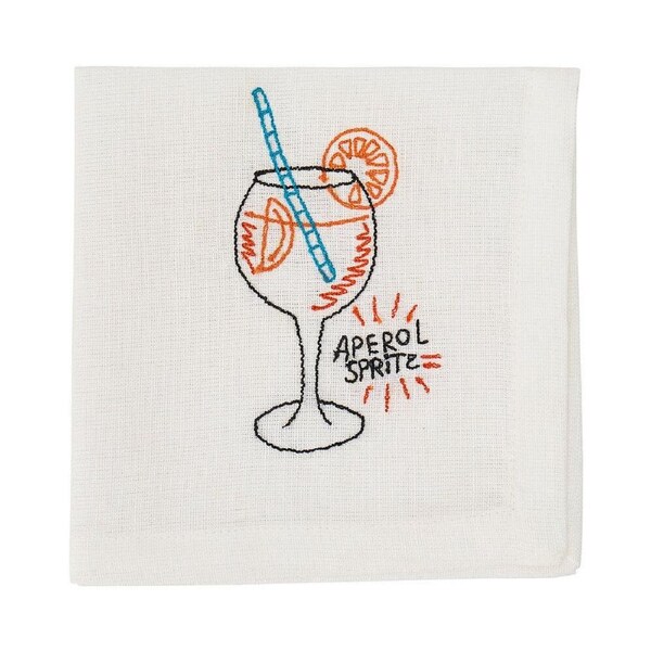 Annabel Trends Cocktail Table Napkin Square White 25cm Aperol Spritz