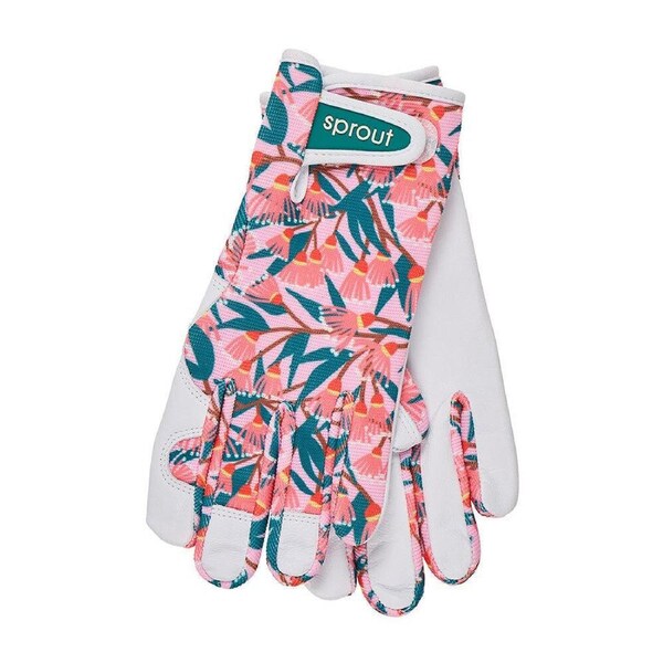 Annabel Trends Sprout Goatskin Leather Gloves One Size Blossom Branches