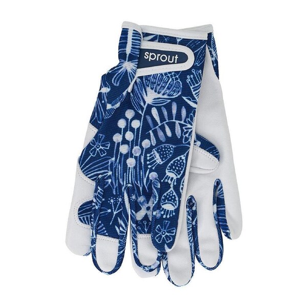 Annabel Trends Sprout Goatskin Leather Garden Gloves One Size Navy Natives