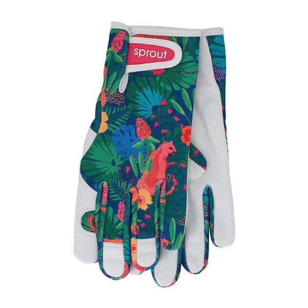 Annabel Trends Sprout Goatskin Leather Garden Gloves One Size Cheetah