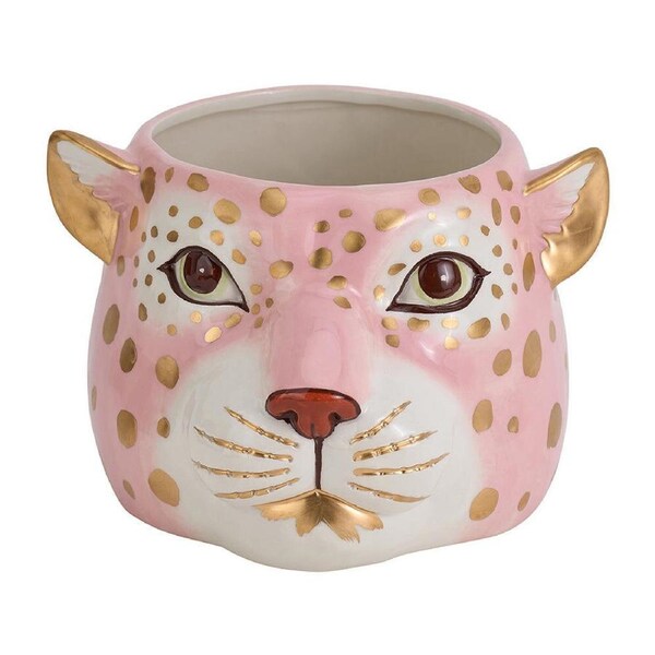 Annabel Trends Ceramic Planter Flower/Plant Holder 21x14cm Cheetah Head