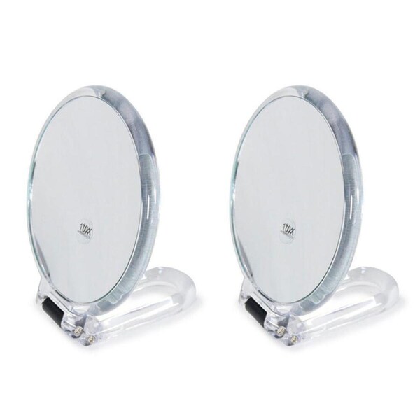 2PK Annabel Trends Macro Mirror w/ Stand Double Sided Metallic 13.5cm