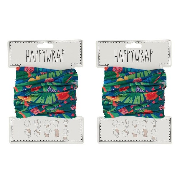 2PK Annabel Trends Happywrap Headband Head Accessory One Size Cheetah