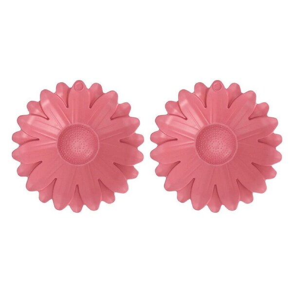 2PK Annabel Trends Bamboo Bird Bath Sunflower w/ Iron Stand 60cm Pink