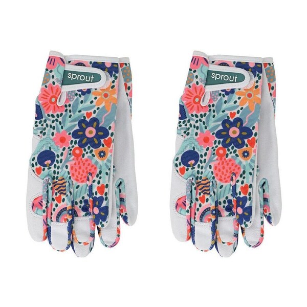 2PK Annabel Trends Sprout Goatskin Leather Garden Gloves One Size Love