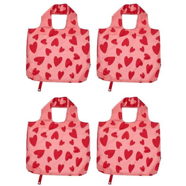 4PK Annabel Trends Reusable Shopping Tote Grocery Bag 50x42cm Love Heart