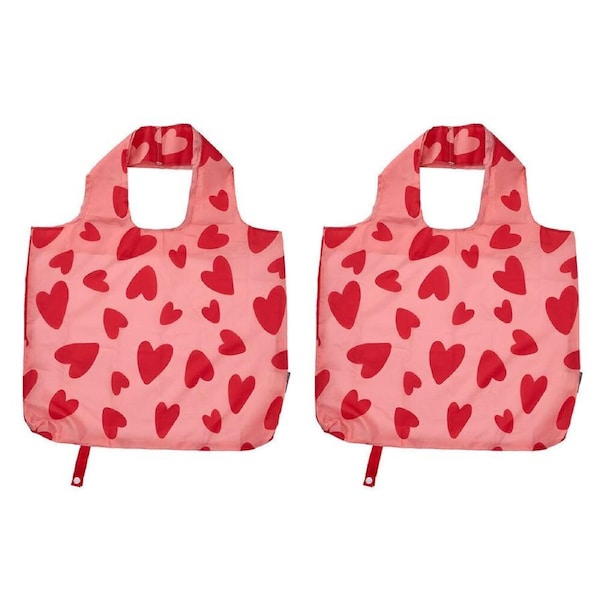 2PK Annabel Trends Reusable Shopping Tote Grocery Bag 50x42cm Love Heart