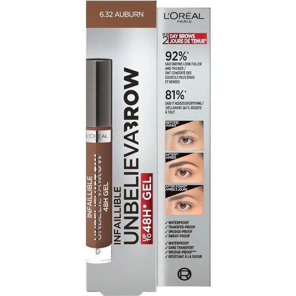 L'Oreal Paris Infallible Brows 48H Unbelievabrow Gel - 6.32 Auburn