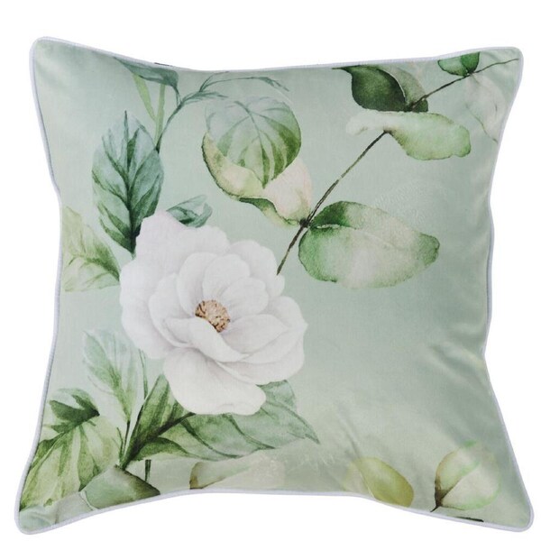 Bianca Salisbury Square Velvet Cushion Pillow 43x43cm Sage Green
