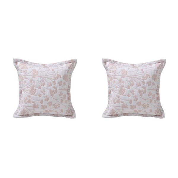 2PK Bianca Myra Square Poly/Cotton Cushion Pillow 43x43cm Blush Pink