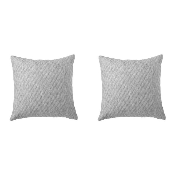 2PK Bianca Pesaro Square Poly/Cotton Cushion Pillow 43x43cm Grey Marle