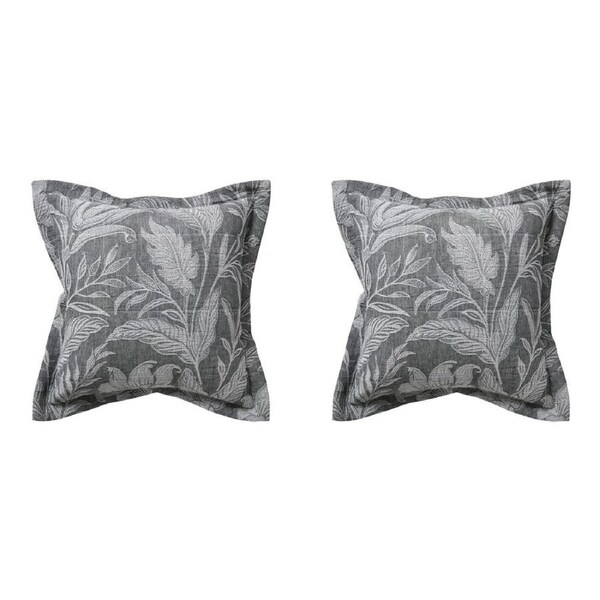 2PK Bianca Maidstone Square Poly/Cotton Cushion Pillow 43x43cm Grey