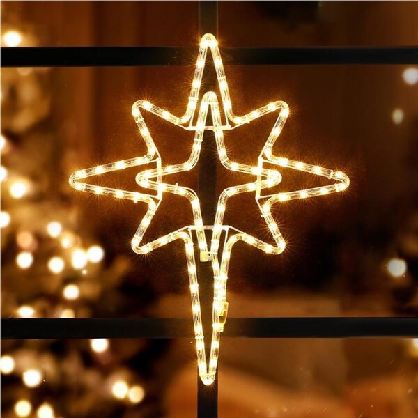 57CM Christmas Lights 90 LED Bethlehem Star Motif Light Decorations Jingle Jollys
