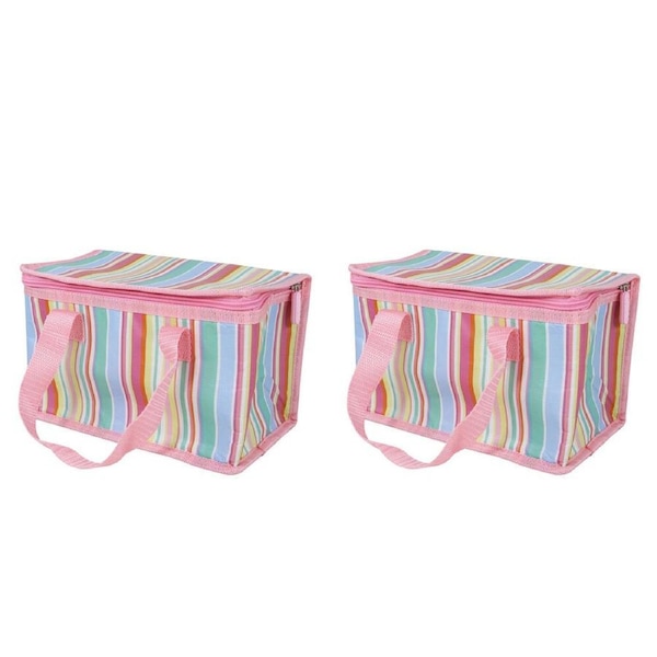 2PK Wicked Sista Candy Stripes Recycled Tote Insulated Lunchbox 230x150x130mm