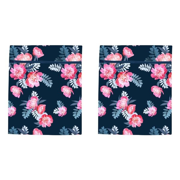 2PK Wicked Sista Peony Dreams Delicate Laundry Mesh Wash Bag w/ Zip Lock 40x50cm