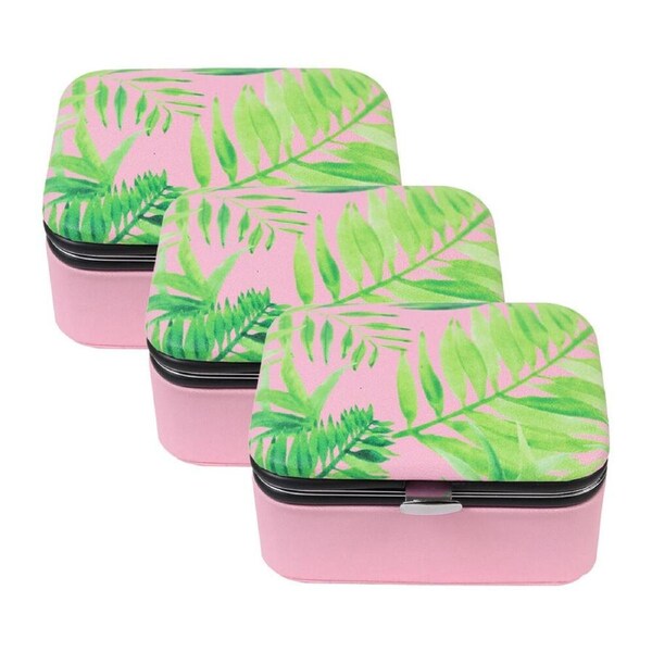 3PK Wicked Sista Coastal Breeze Deluxe Jewellery Hard Cover Travel Case 8x4cm