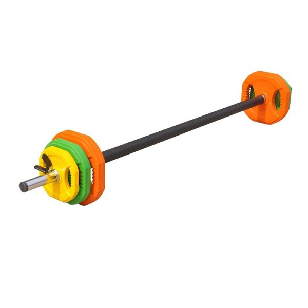 Bodyworx Vinyl Plates Barbell Pump Kit Weightlift Home Gym Workout Exercise 20kg